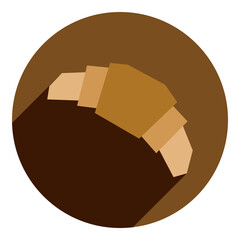 croissant flat icon. brown icon in flat style of abstract croissant. bakery icon. web browser icon.