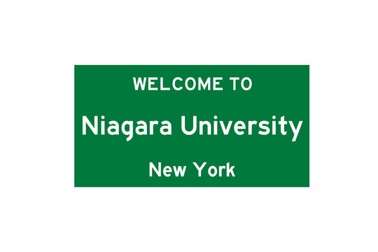 Niagara University, New York, USA. City Limit Sign On Transparent Background. 