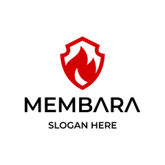 shield and fire logo design