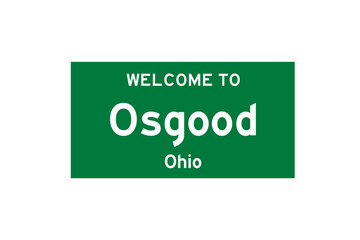 Osgood, Ohio, USA. City limit sign on transparent background. 