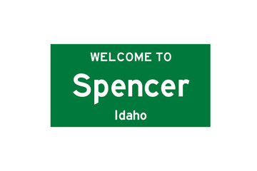 Spencer, Idaho, USA. City limit sign on transparent background. 