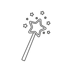 Magic wand icon. Vector. Line style.