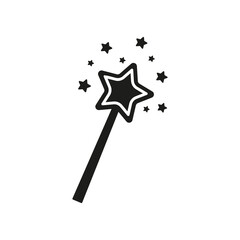 Magic wand icon. Vector. Flat design.