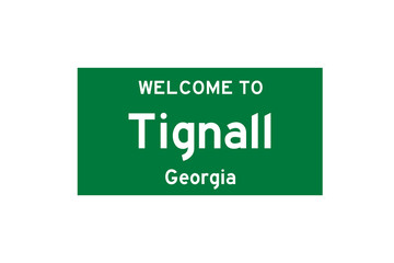 Tignall, Georgia, USA. City limit sign on transparent background.  © Rezona