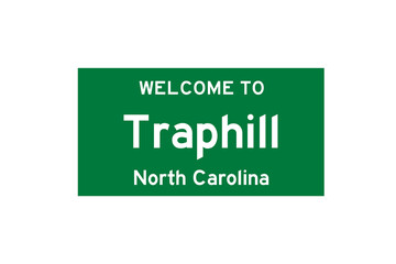 Traphill, North Carolina, USA. City limit sign on transparent background.  © Rezona