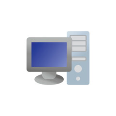 desktop computer icon design vector template