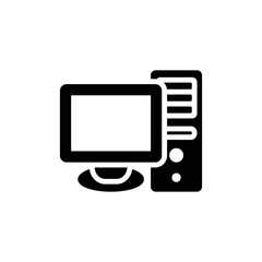 desktop computer icon design vector template