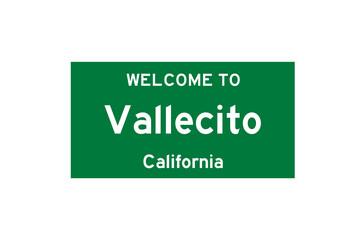 Vallecito, California, USA. City limit sign on transparent background. 
