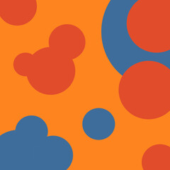 Bright background with orange and blue color bubbles