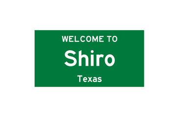 Shiro, Texas, USA. City limit sign on transparent background. 