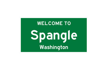 Spangle, Washington, USA. City limit sign on transparent background. 