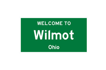 Wilmot, Ohio, USA. City limit sign on transparent background. 