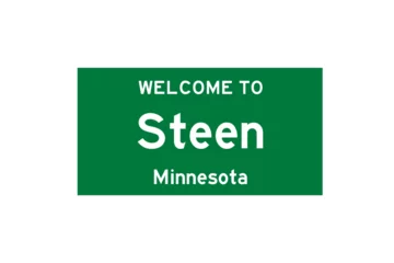 Foto op Canvas Steen, Minnesota, USA. City limit sign on transparent background.  © Rezona
