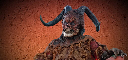 halloween pumpkin monster room for text