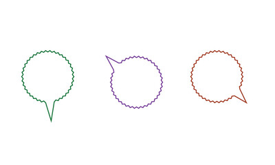 Big set of dialog boxes different variants drawn by hand. Vector flat illustrations. Collection pastel color doodle for talk, dialogue, decoration on white background.