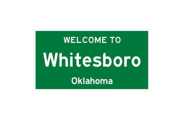 Whitesboro, Oklahoma, USA. City limit sign on transparent background. 