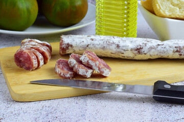 The fuet is a fine sausage from Catalonia, cured made with pork.