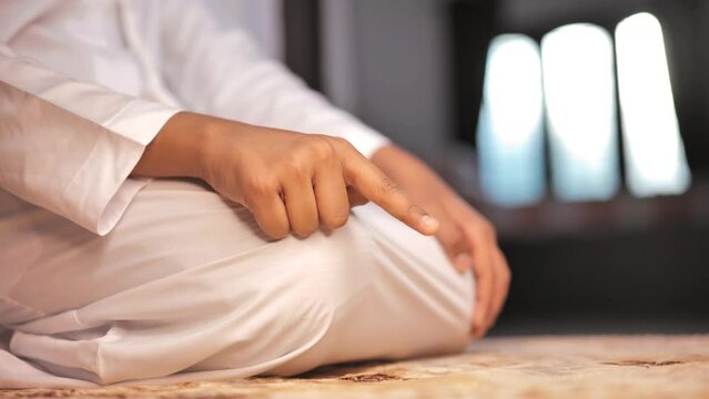 Indian Muslim Boy Praying at Home	