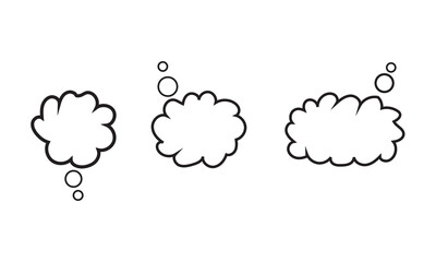 Big set of dialog boxes different variants drawn by hand. Vector flat illustrations. Collection pastel color doodle for talk, dialogue, decoration on white background.