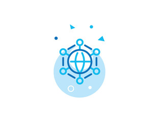 Global Network Stroke Line Icon