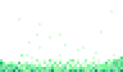 Green pixelated, low-resolution background, computer screen, cyber, digital art.