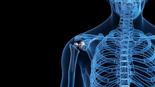 3d Rendered Medical Animation Of A Shoulder Replacement