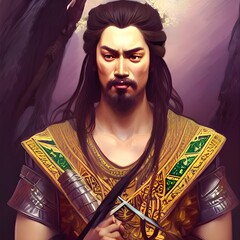 Illustrated portrait of Attila the Hun. High quality illustration