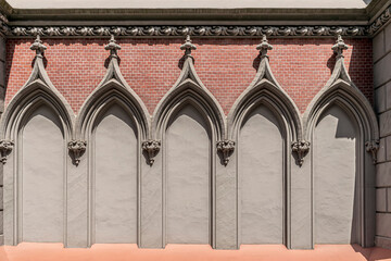 detail of the facade of a church