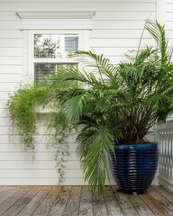 Tropical house plant on the balcony