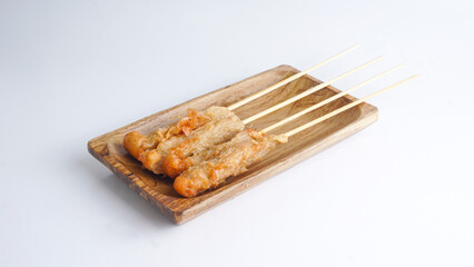 Sempol ayam, Indonesian street food, made of chicken, spices and egg. Selective focus concept