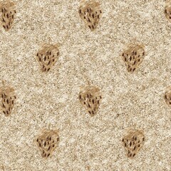Brown linen strawberry vintage seamless pattern. Cottagecore marl retro summer fruit wallpaper. Whimsical sweet healthy berry background. 