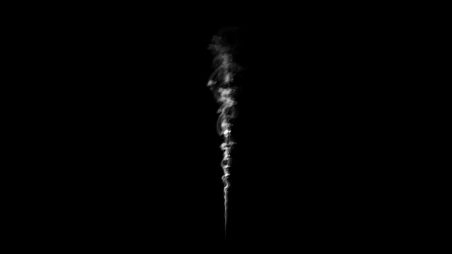 Realistic 3d fx animation of smoke on a black background. Smoke from a cigarette close-up.