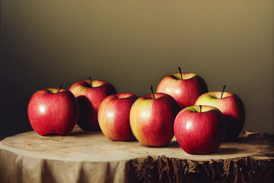 illustration of apples on a table