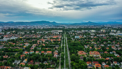field of city and blue sky