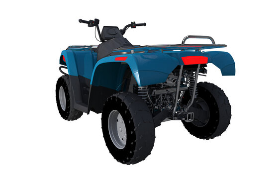 ATV Rear View Isolated