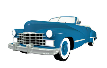 Fototapeta na wymiar Blue Cabrio Classic Car