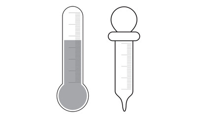 Thermometer and eye dropper vector illustration 