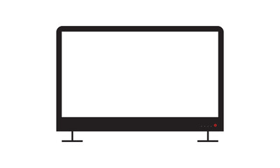4K TV flat screen lcd or oled, plasma, realistic illustration, White blank monitor mockup. wide flatscreen monitor hanging on the wall