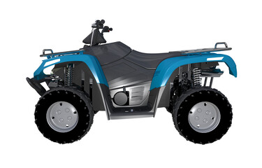 Blue ATV Side View