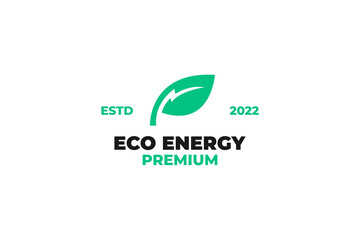 Flat eco energy logo design vector illustration