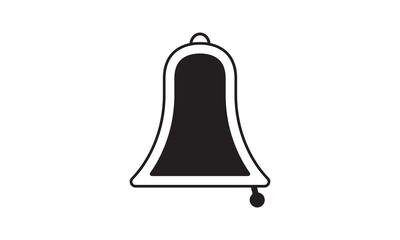 Simple alarm bell flat icon design vector