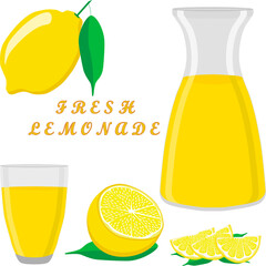 Various sweet tasty natural lemonade