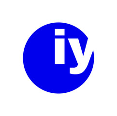 IY company nam einitial letter vector icon. IY typography icon.