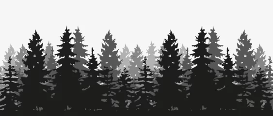 Rollo Fichte Treeline Silhouette Landschaft. Kiefer-Silhouette-Landschaft © Artak
