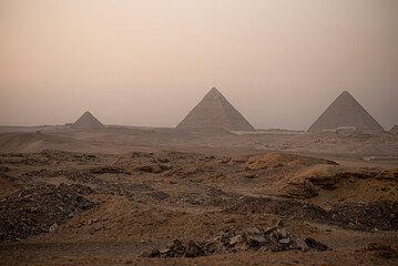 Fototapeta na wymiar Giza Pyramids Plato overview, Cairo, Egypt