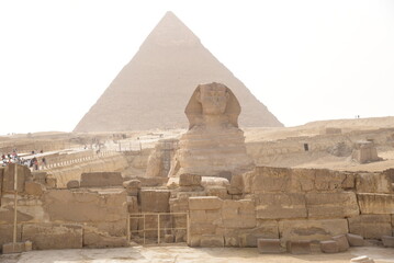 Sphinx and Giza Pyramids