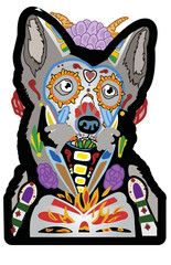 Prehispánic dog illustration for day of the death mexican celebration