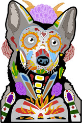 Mexican prehispanic style dog for day of the death celebration
