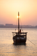 boat in the sunset