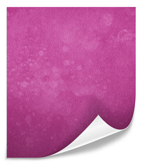 Pusta pogięta różowa karteczka z zagiętym rogiem. Różowe akwarelowe papierowe tło. - obrazy, fototapety, plakaty